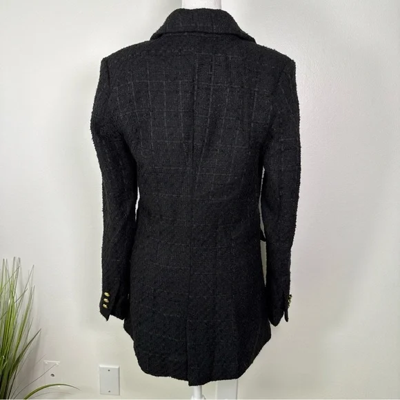 Jason Wu Tweed Double Breasted Blazer Jacket Womens Size Small Black Office - Picture 4 of 12